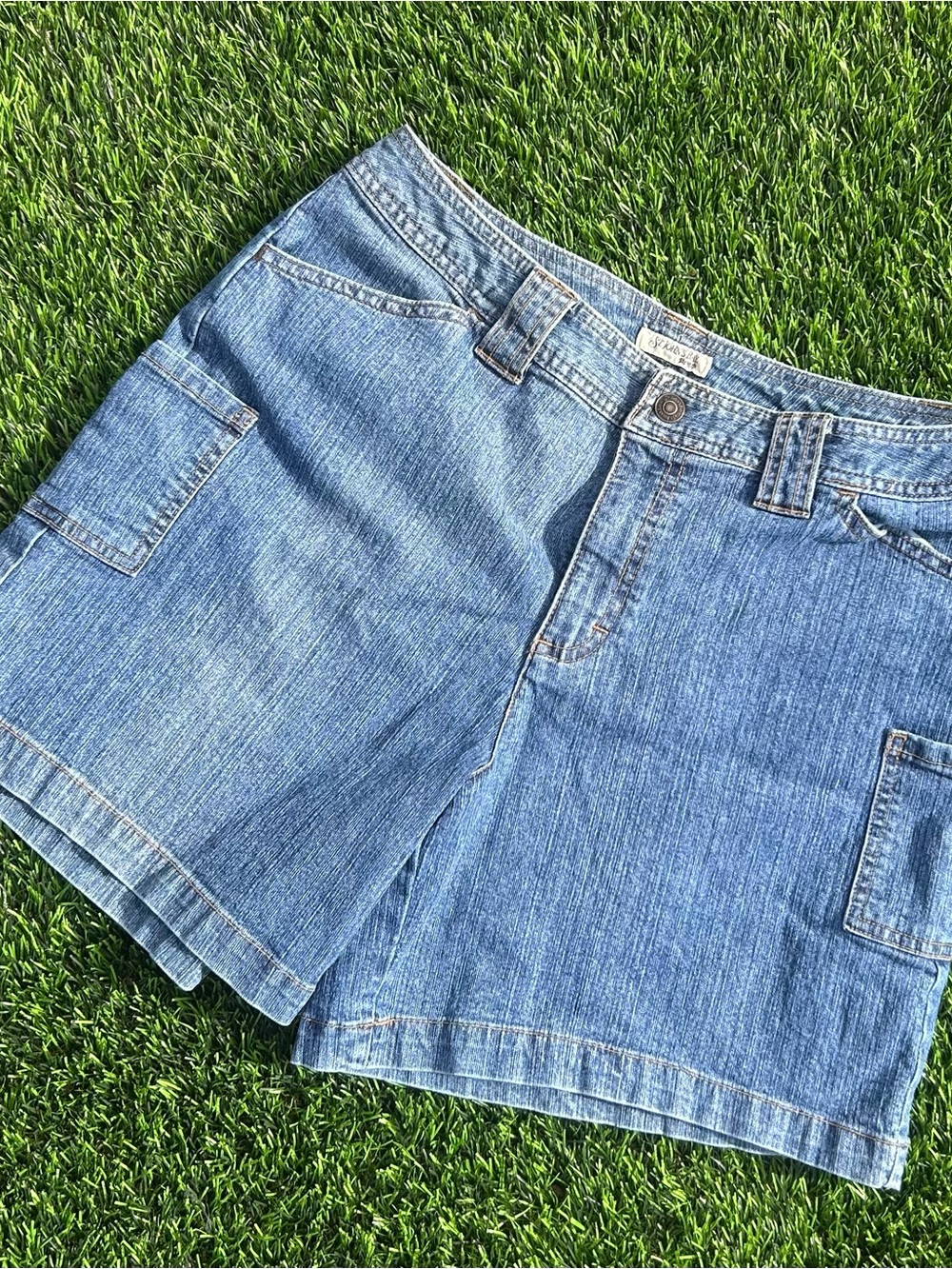 Vintage Light Blue Denim Cargo Shorts